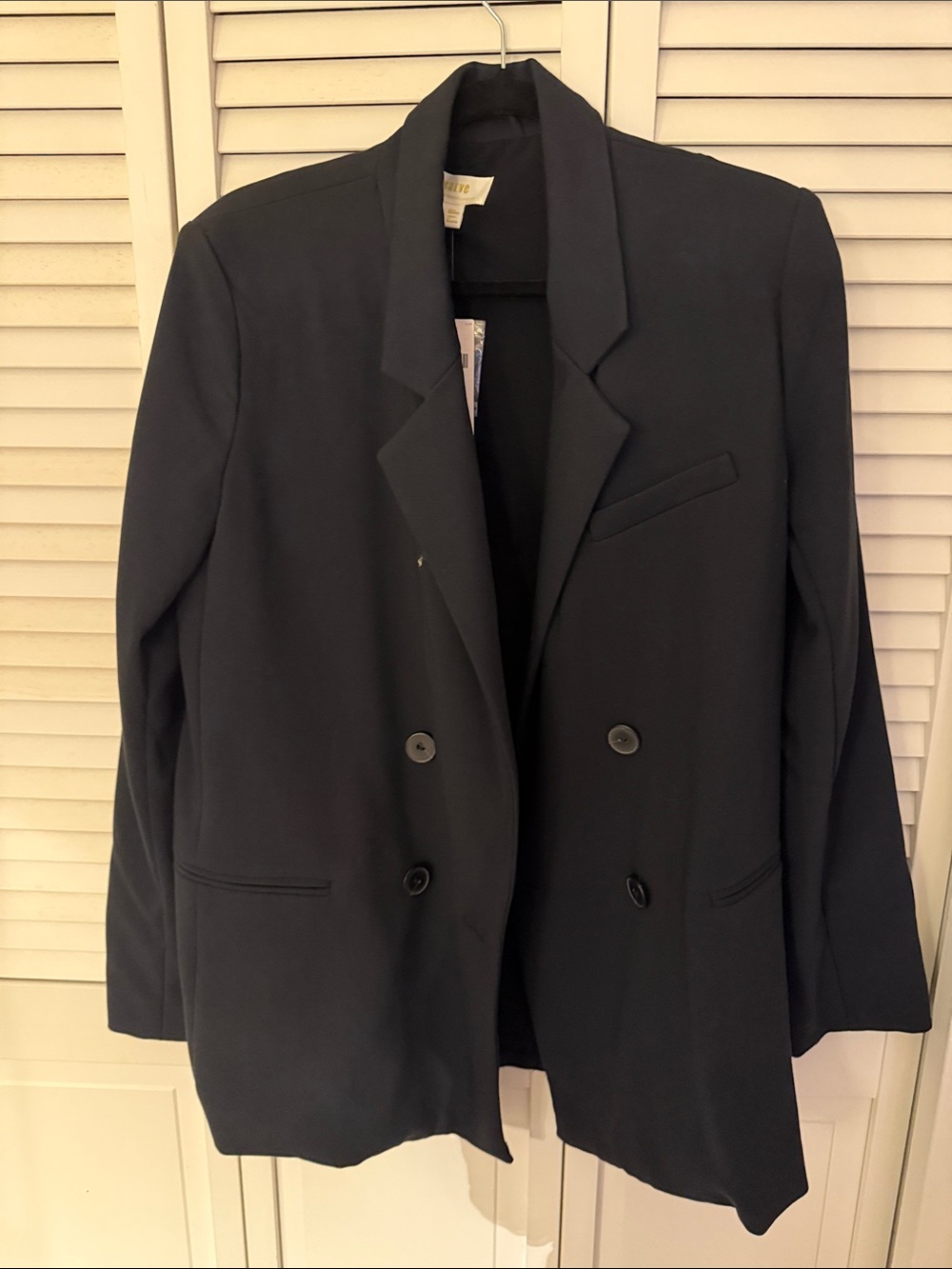 Anthropologie Black Double-Breasted Blazer